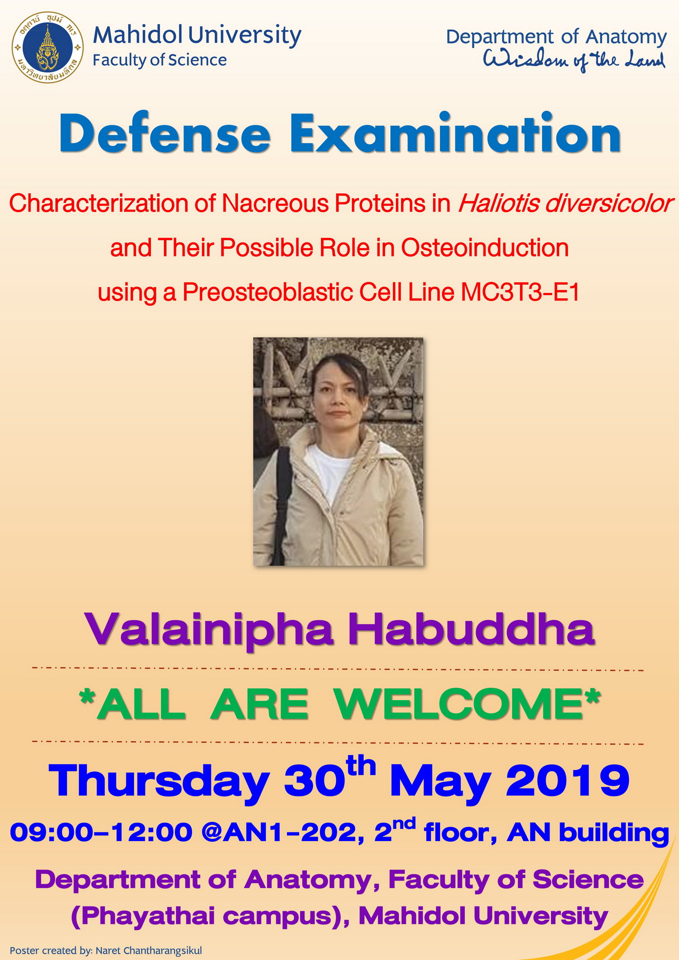 Valainipha's DEFENSE on Thursday 30th May 2019, 09:00-12:00, @AN1-202
