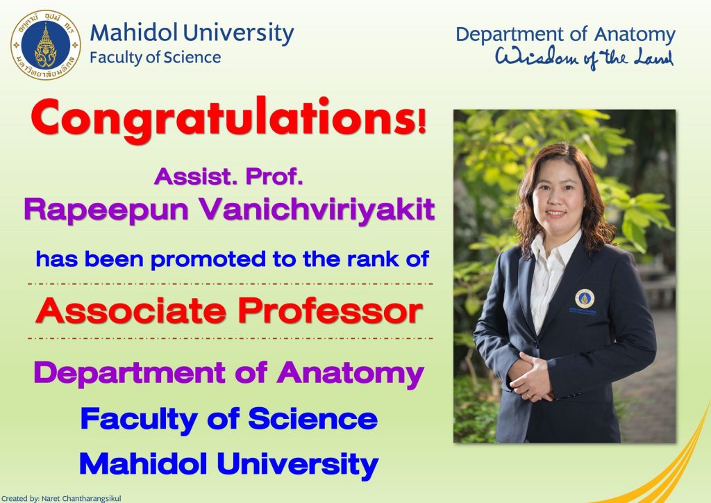 Congratulation! Assoc. Prof. Rapeepun Vanichviriyakit